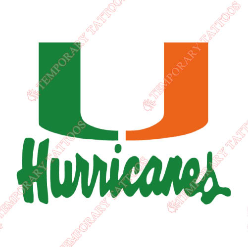 Miami Hurricanes Customize Temporary Tattoos Stickers NO.5038